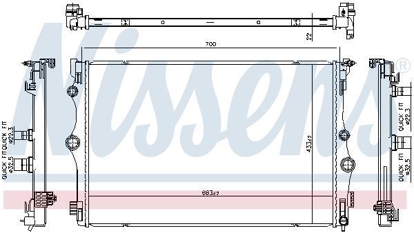 Radiateur moteur (Radiateur de refroidissement) NISSENS ref. 606815