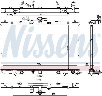 Radiateur moteur (Radiateur de refroidissement) NISSENS ref. 606822