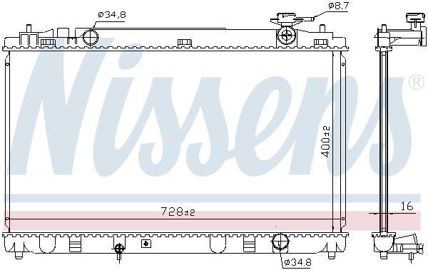 Radiateur moteur (Radiateur de refroidissement) NISSENS ref. 606836
