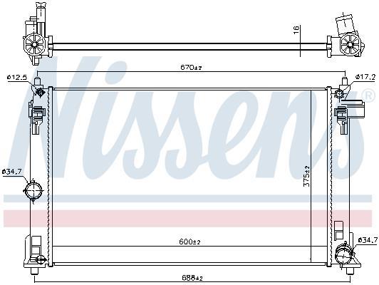 Radiateur moteur (Radiateur de refroidissement) NISSENS 606838