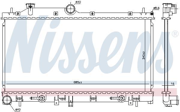 Radiateur moteur (Radiateur de refroidissement) NISSENS ref. 606842