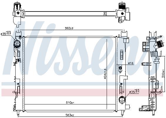 Radiateur moteur (Radiateur de refroidissement) NISSENS 606845