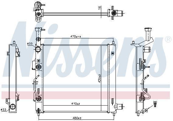 Radiateur moteur (Radiateur de refroidissement) NISSENS 606866