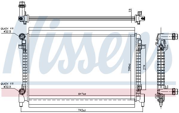 Radiateur moteur (Radiateur de refroidissement) NISSENS 606909