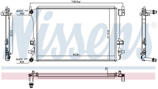 Radiateur moteur (Radiateur de refroidissement) NISSENS 606910
