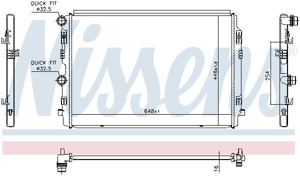 Radiateur moteur (Radiateur de refroidissement) NISSENS ref. 606911