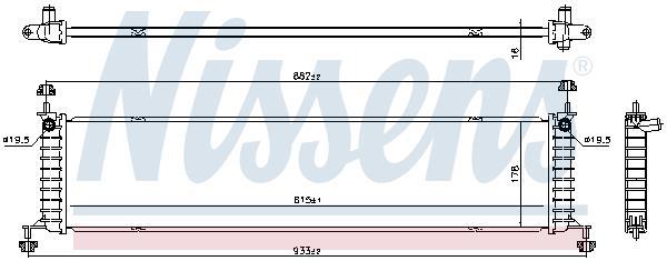 Radiateur moteur (Radiateur de refroidissement) NISSENS ref. 606915