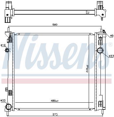 Radiateur moteur (Radiateur de refroidissement) NISSENS 606950