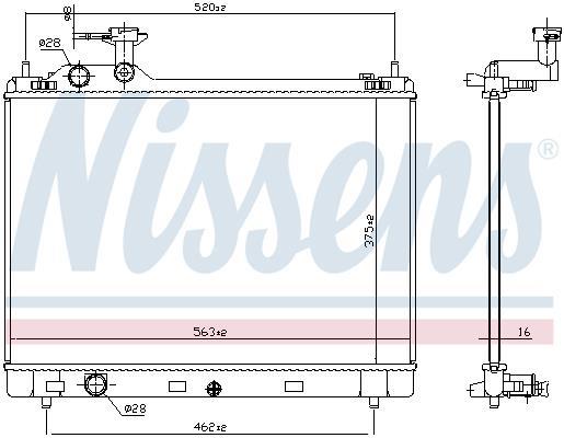 Radiateur moteur (Radiateur de refroidissement) NISSENS ref. 606951