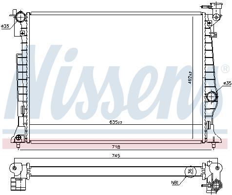 Radiateur moteur (Radiateur de refroidissement) NISSENS 606953