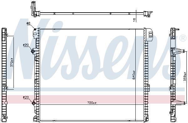 Radiateur moteur (Radiateur de refroidissement) NISSENS ref. 606979