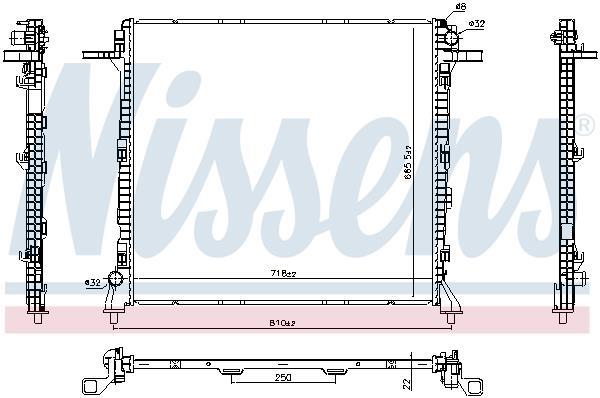Radiateur moteur (Radiateur de refroidissement) NISSENS 606982