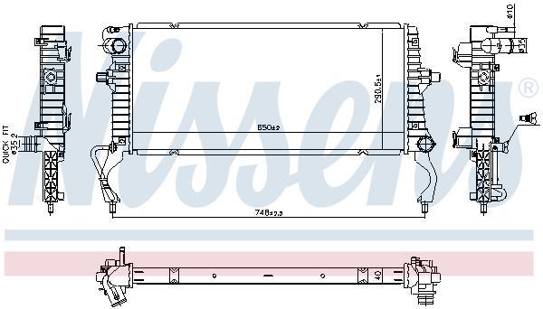 Radiateur moteur (Radiateur de refroidissement) NISSENS ref. 607023
