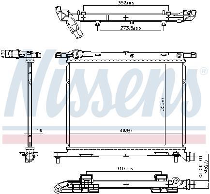 Radiateur moteur (Radiateur de refroidissement) NISSENS 607029