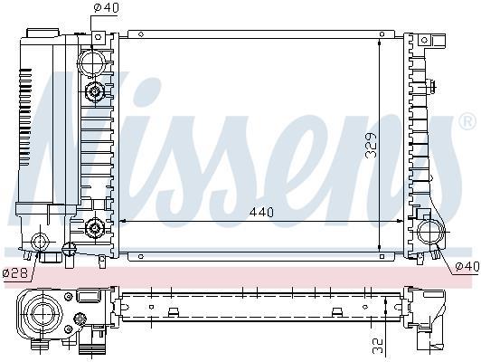 Radiateur moteur (Radiateur de refroidissement) NISSENS 60703A