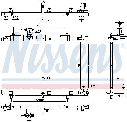 Radiateur moteur (Radiateur de refroidissement) NISSENS ref. 607106