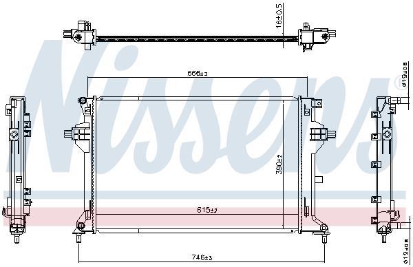 Radiateur moteur (Radiateur de refroidissement) NISSENS 607111