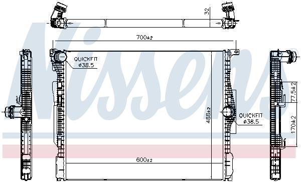 Radiateur moteur (Radiateur de refroidissement) NISSENS 607116