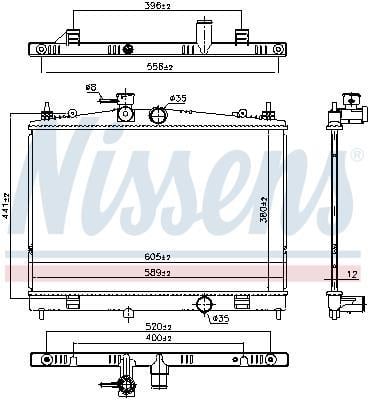 Radiateur moteur (Radiateur de refroidissement) NISSENS 607128