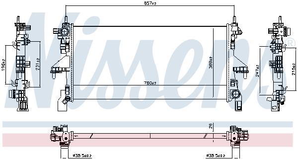 Radiateur moteur (Radiateur de refroidissement) NISSENS ref. 607131