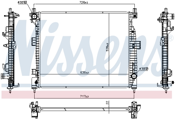 Radiateur moteur (Radiateur de refroidissement) NISSENS 607135