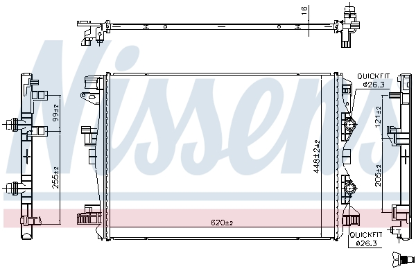 Radiador motor NISSENS ref. 607140