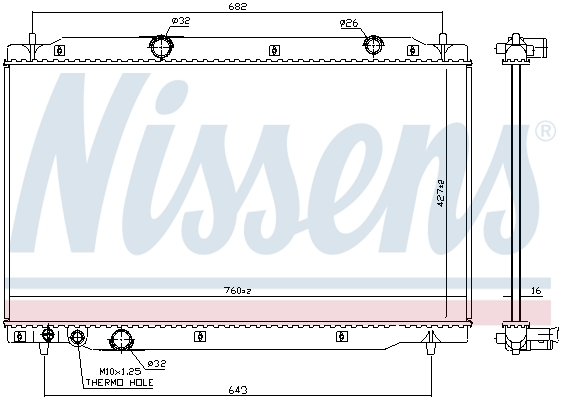 Radiateur moteur (Radiateur de refroidissement) NISSENS 607156