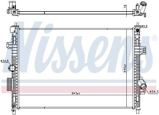 Radiateur moteur (Radiateur de refroidissement) NISSENS ref. 607157
