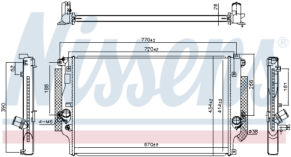 Radiador motor NISSENS ref. 607185