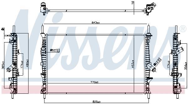 Radiateur moteur (Radiateur de refroidissement) NISSENS 607191