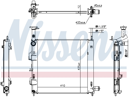 Radiateur moteur (Radiateur de refroidissement) NISSENS 607192