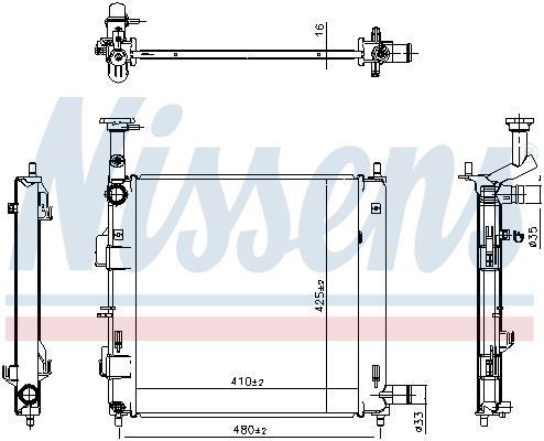 Radiador motor NISSENS ref. 607198