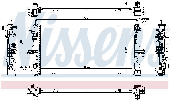 Radiateur moteur (Radiateur de refroidissement) NISSENS 607200