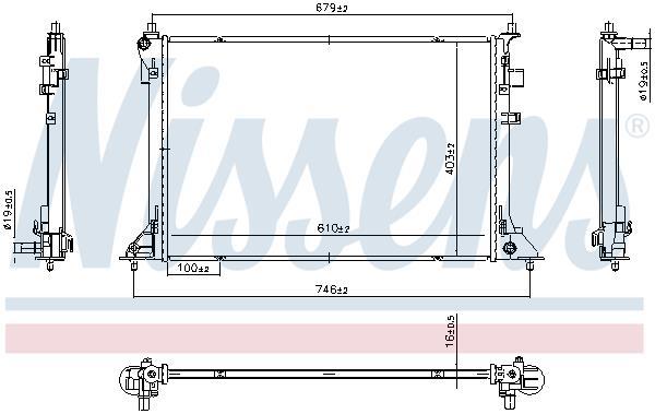 Radiateur moteur (Radiateur de refroidissement) NISSENS 607220