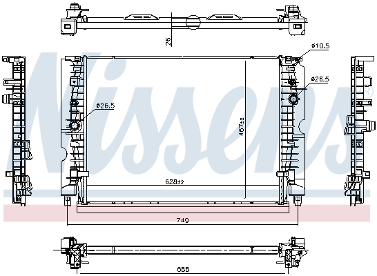 Radiateur moteur (Radiateur de refroidissement) NISSENS 607223