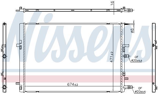 Radiateur moteur (Radiateur de refroidissement) NISSENS ref. 607226