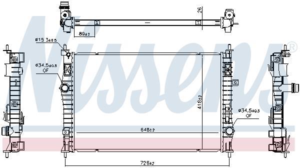 Radiador motor NISSENS ref. 607228
