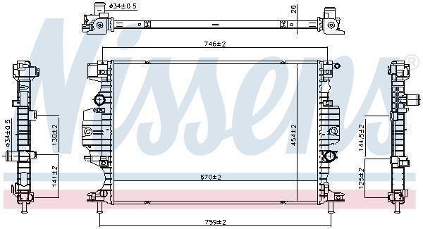 Radiador motor NISSENS ref. 607230