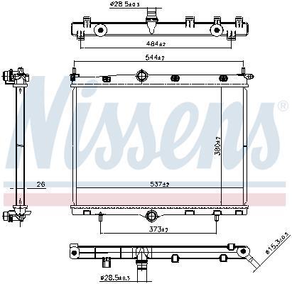 Radiateur moteur (Radiateur de refroidissement) NISSENS ref. 607246