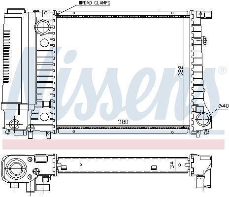 Radiateur moteur (Radiateur de refroidissement) NISSENS 60729A