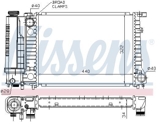 Radiateur moteur (Radiateur de refroidissement) NISSENS 60735A