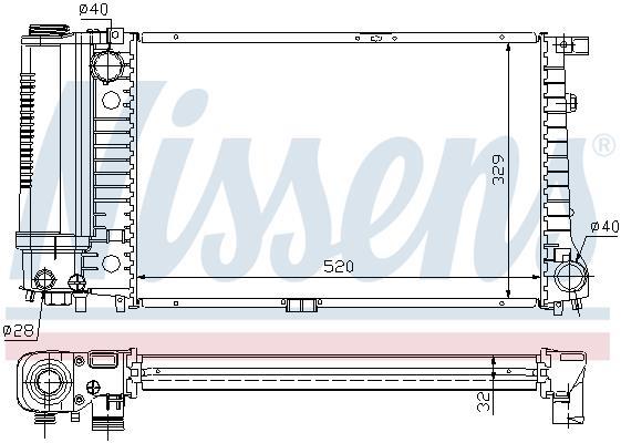 Radiateur moteur (Radiateur de refroidissement) NISSENS 60736A
