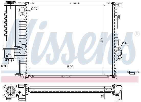 Radiateur moteur (Radiateur de refroidissement) NISSENS 60743A