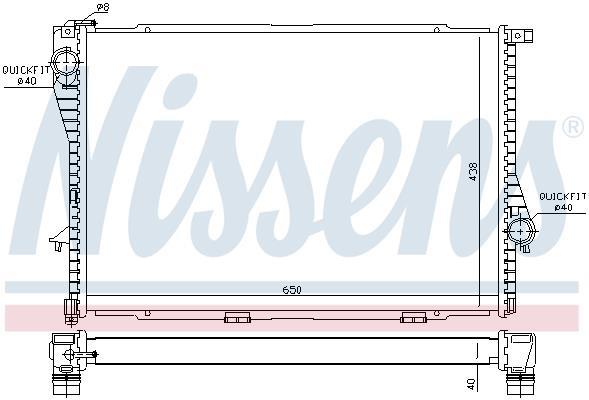 Radiateur moteur (Radiateur de refroidissement) NISSENS ref. 60754A
