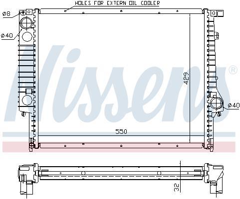 Radiateur moteur (Radiateur de refroidissement) NISSENS 60759A