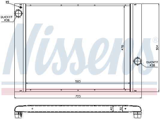 Radiateur moteur (Radiateur de refroidissement) NISSENS ref. 60764