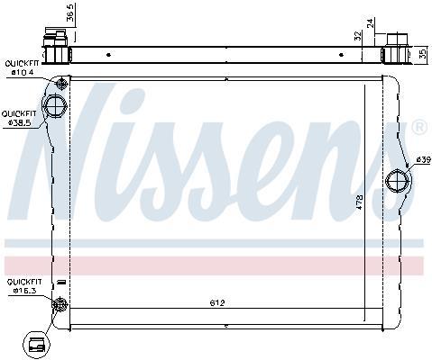 Radiateur moteur (Radiateur de refroidissement) NISSENS ref. 60776