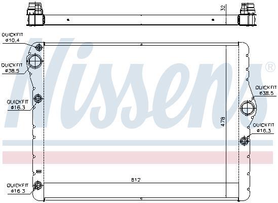 Radiateur moteur (Radiateur de refroidissement) NISSENS 60778