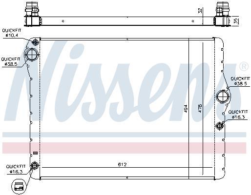 Radiateur moteur (Radiateur de refroidissement) NISSENS 60779