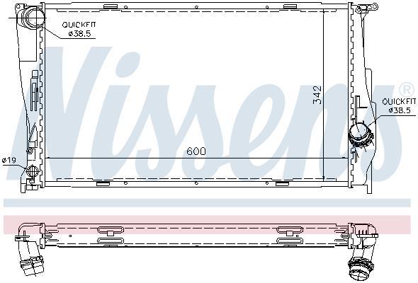 Radiateur moteur (Radiateur de refroidissement) NISSENS ref. 60785A